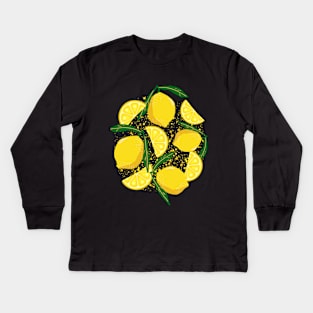 lemon fruit patttern Kids Long Sleeve T-Shirt